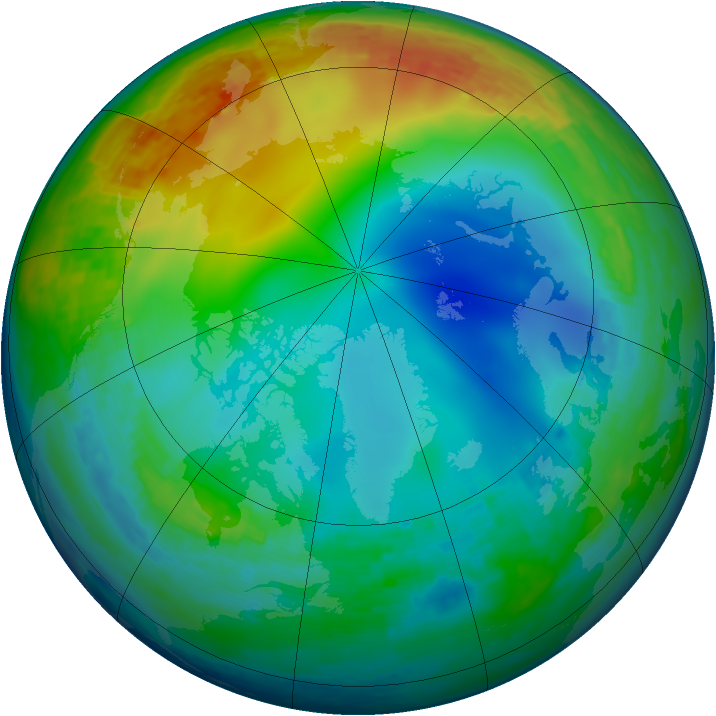 Arctic ozone map for 07 December 2002